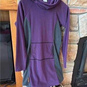 Melanzana micro grid fleece dress
